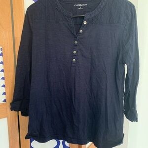 Dark Blue Button-Up Shirt
